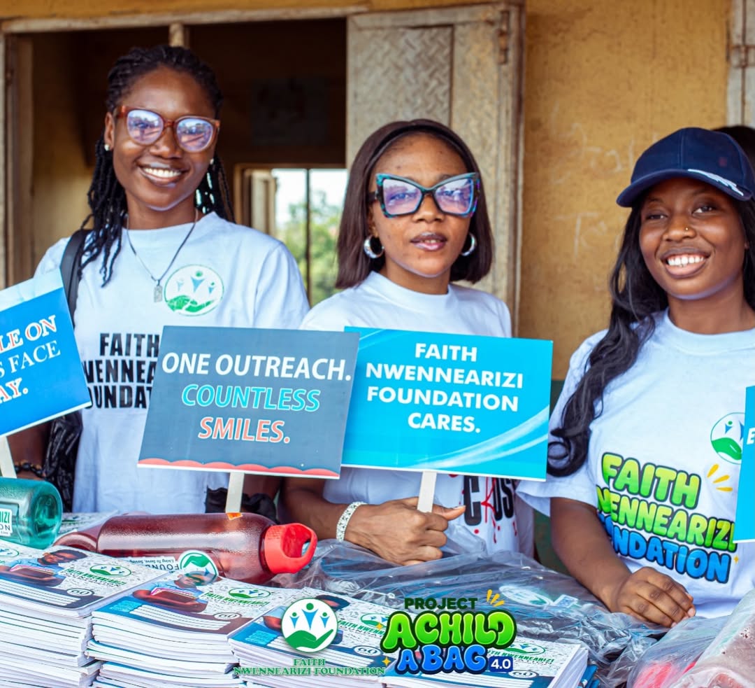 Volunteers at a Project A Child A Bag outreach